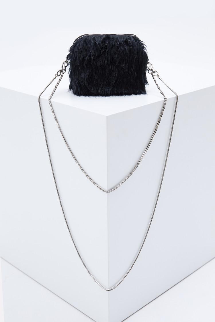 Mini Fur Chain Bag in black( 5차 리오더 )