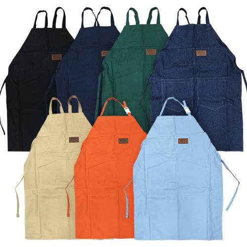 토요 미술용 앞치마 M, L, XL 검정, 남색, 녹색, 베이지, 청, 하늘, 주황 [옵션선택]