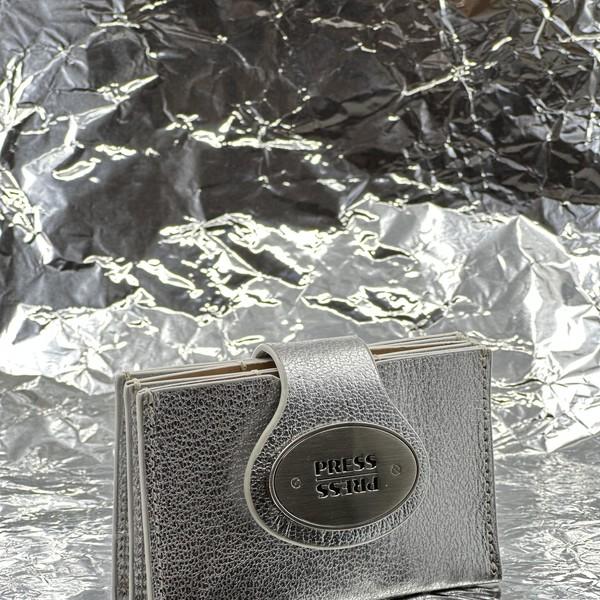 Silver foil leather cardcase