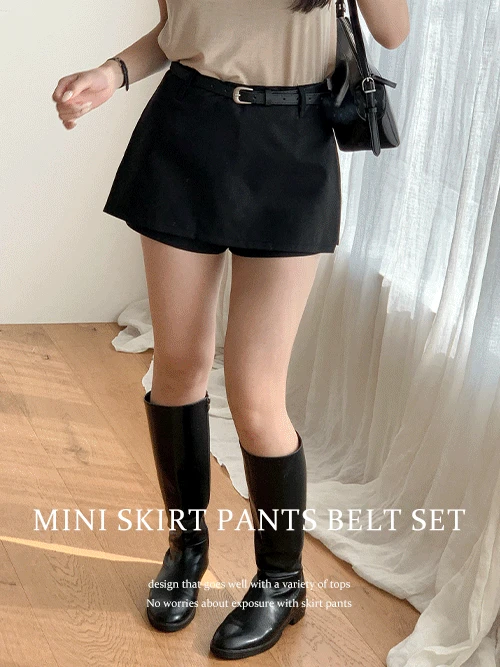 [허얇골넓✨/핏보장/벨트set] 위너 스커트 팬츠 숏 치마 바지