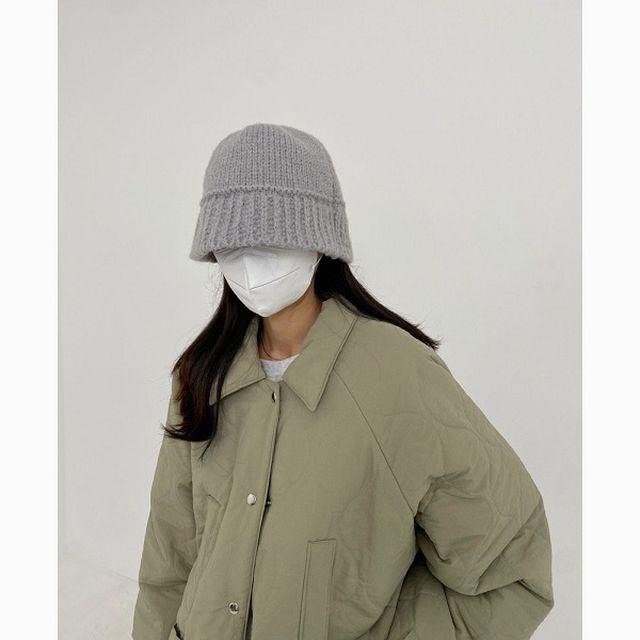 알파카 울 니트 벙거지 버킷햇