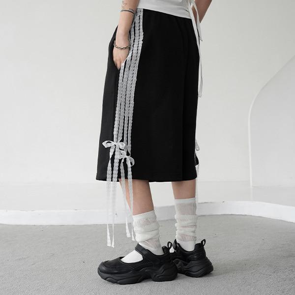 레어 리본 하프팬츠