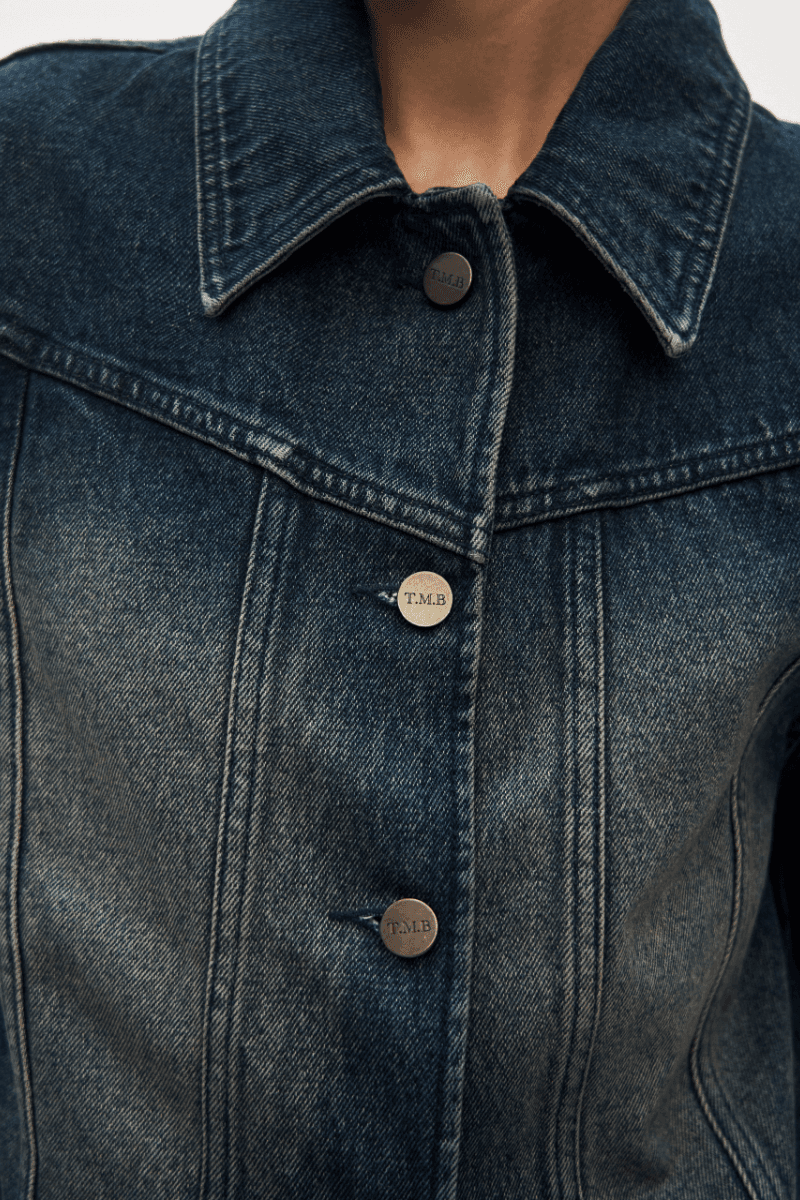 Incision Denim Set-up Jacket [ Dark Blue ]