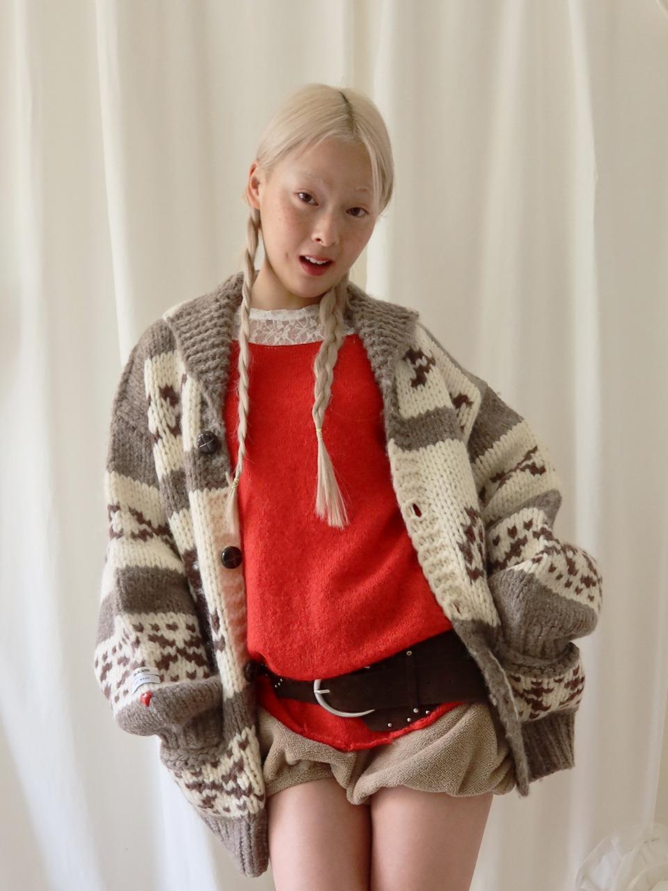 Nordic Cowichan Showl Cardigan_Brown