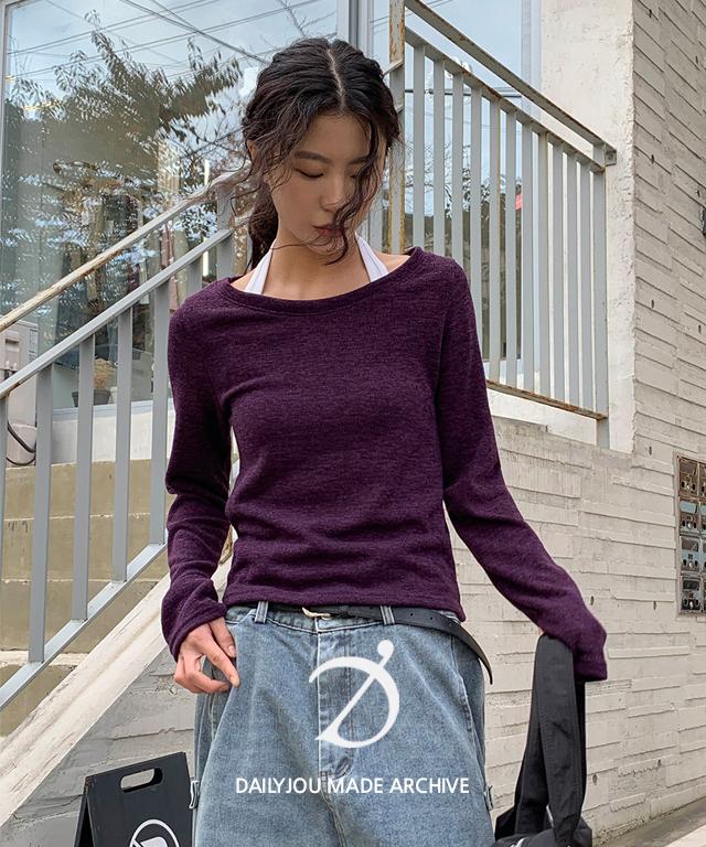 데일리쥬 [6천장판매/MADE] 크래퍼 보카시 보트넥 티셔츠