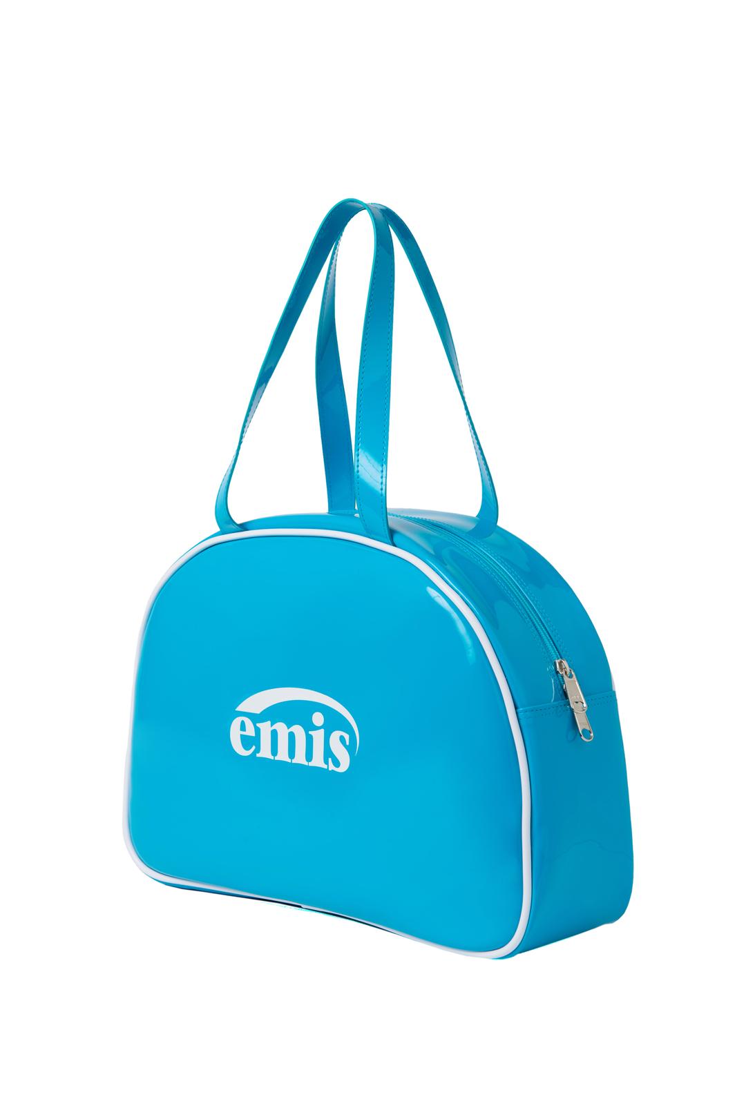 ENAMEL ROUND HALF BAG-BLUE