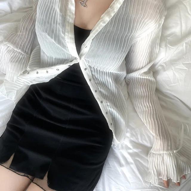 스와니 시스루 블라우스