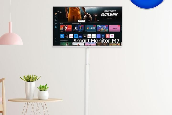 [오늘의딜] 스마트모니터 M7 S32DM701 화이트+삼탠바이미 이동식 스탠드