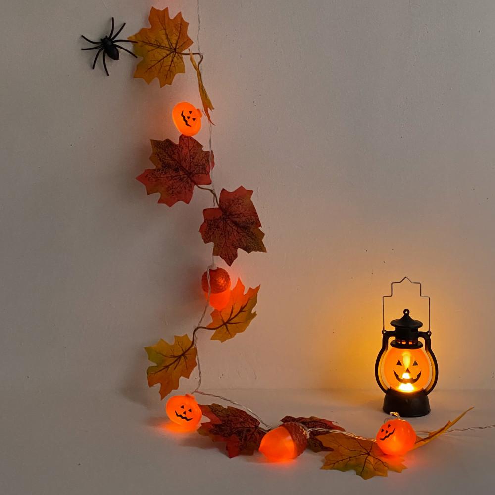 [22년판매종료] 할로윈 LED 전구가랜드 단풍+호박+도토리 스트링라이트