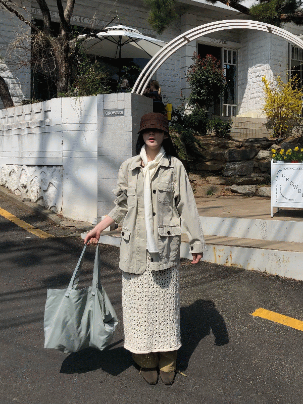 베이지 다잉 워크 자켓