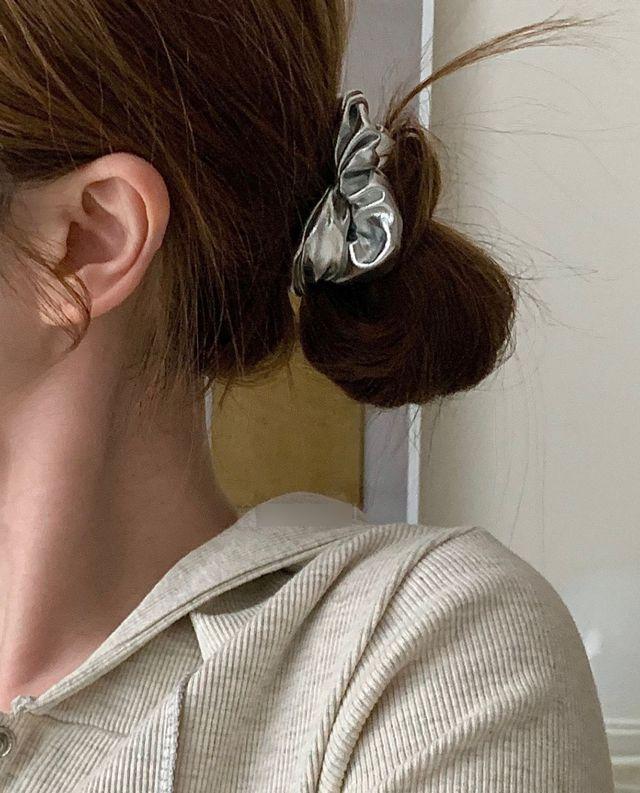 실버 곱창 스크런치 헤어끈