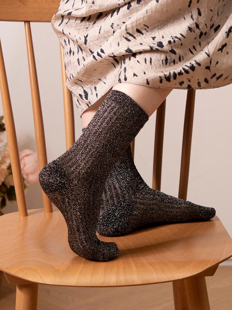 골지 시스루 망사 반짝이 글리터 펄 양말 11컬러