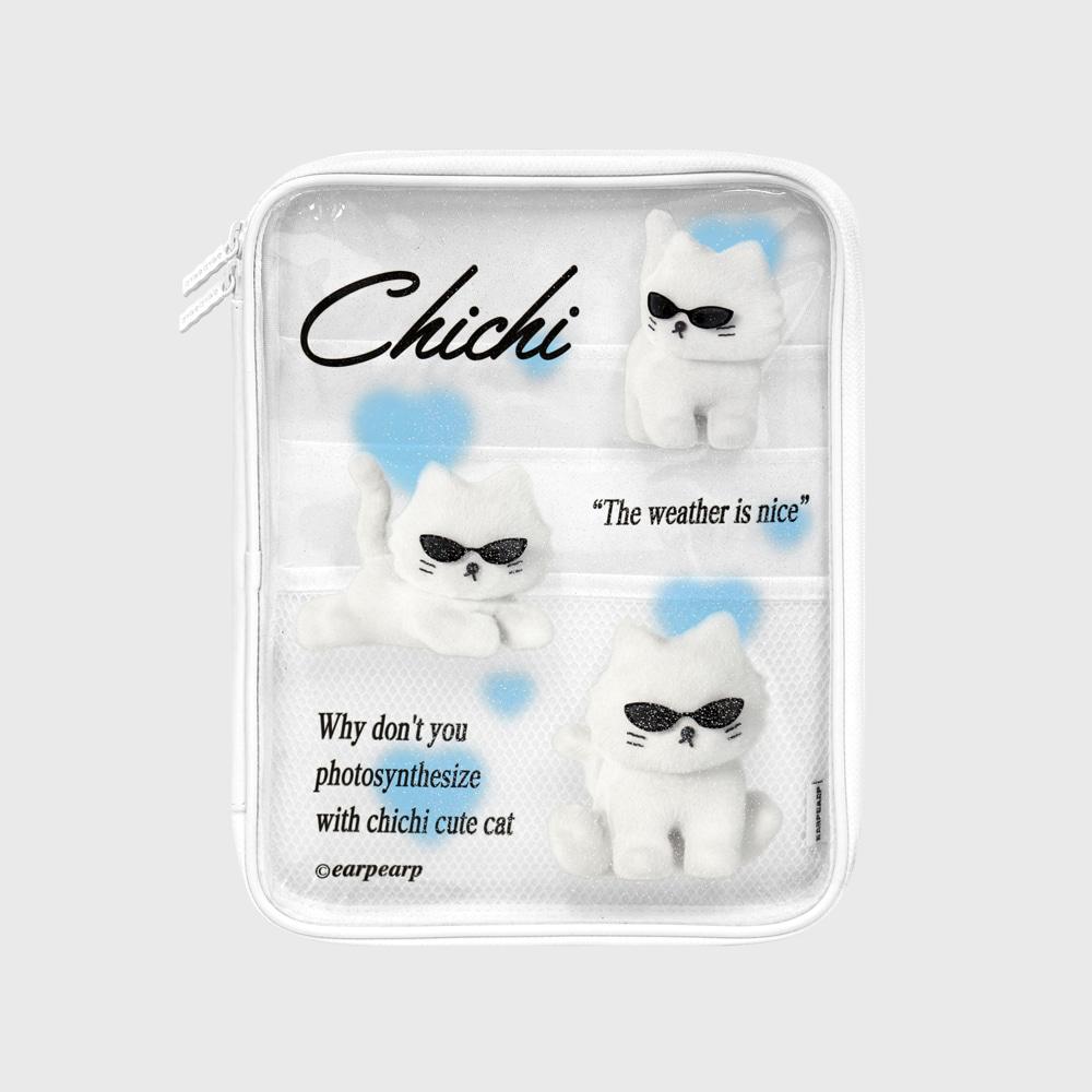 SUNGLASSES CHICHI HEART-WHITE(11인치 PVC파우치)