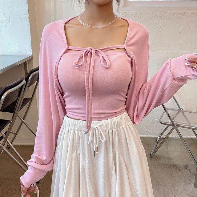 [탑+볼레로/국내제작]푸딩볼레로세트