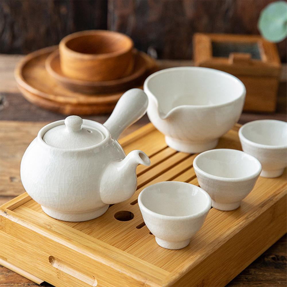 백자 균열 3인 전통다기세트 /이천도자기 국내제작