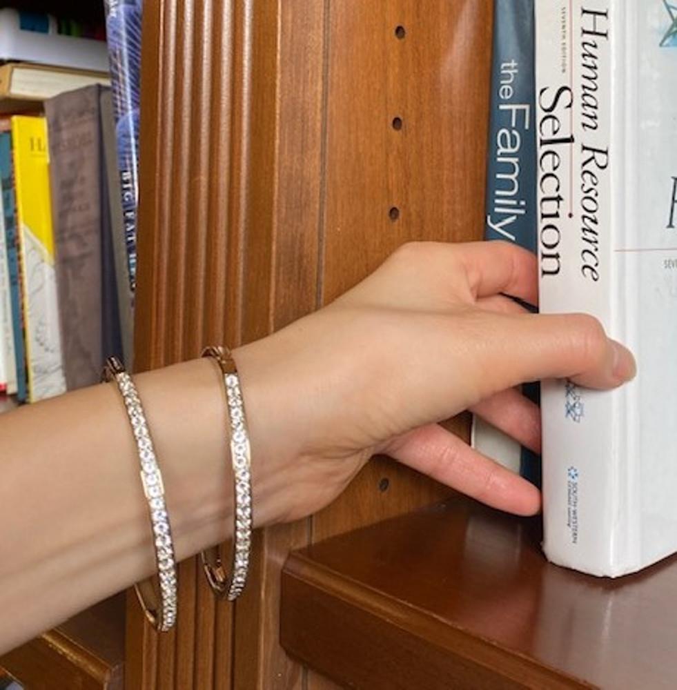 지방시 (Givenchy) 실크 스와로브스키 뱅글 팔찌 (로즈골드/실버/골드)