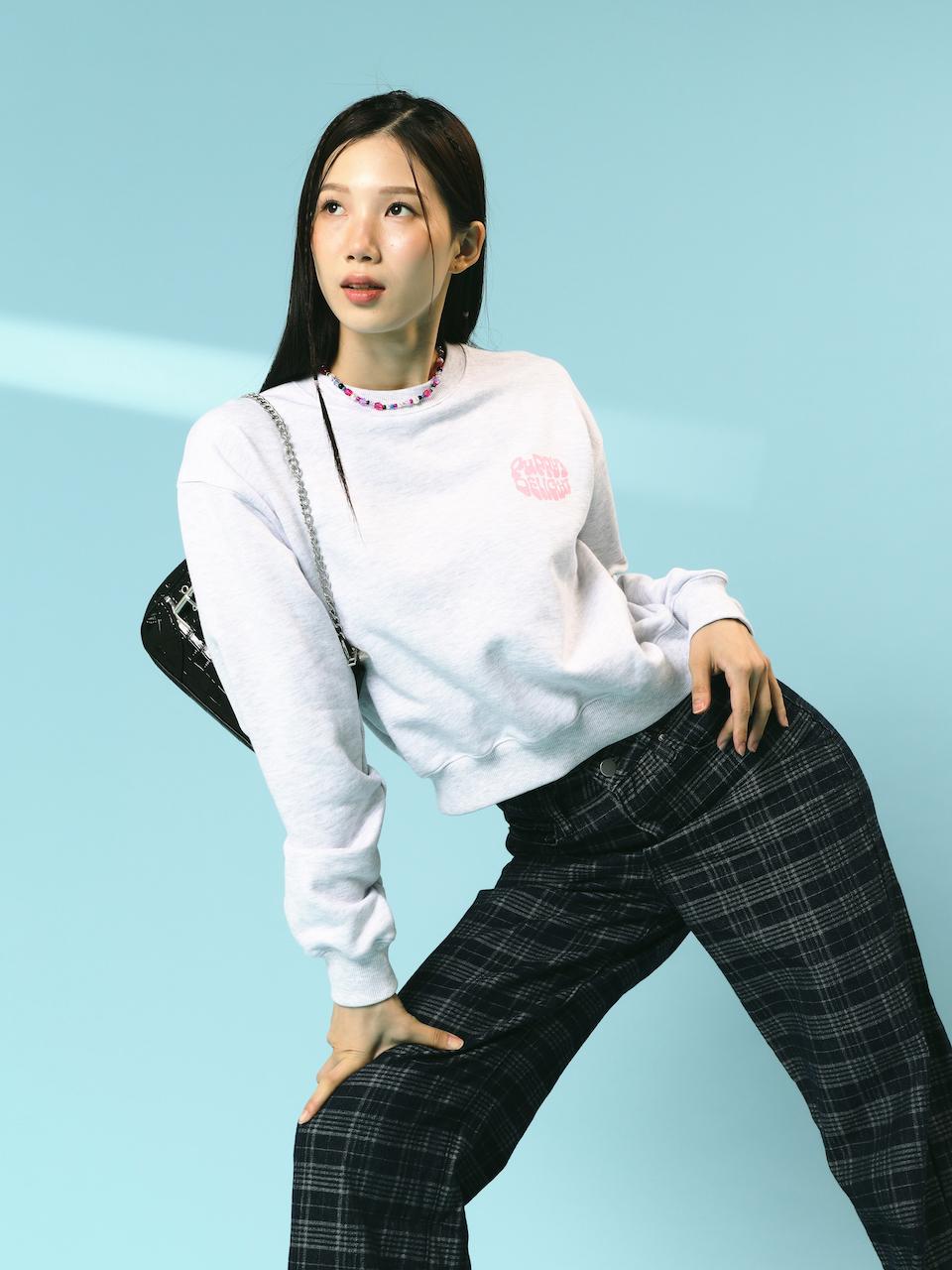 Pet store Crop Sweatshirts heather pink