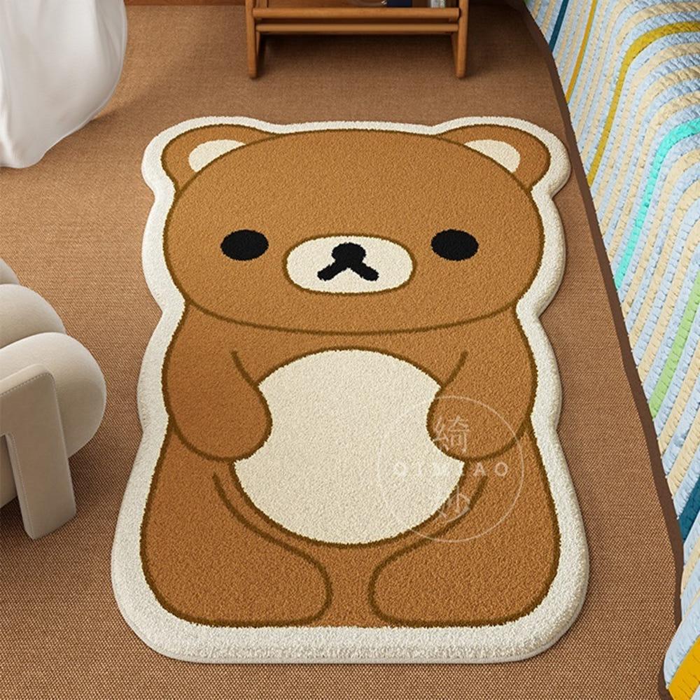 120cm 양털 질감 리락쿠마 디자인 2종 컬러 인테리어 카페트 다기능 러그 장식품