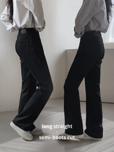 슬로우앤드 [🖤블랙부츠컷/무료배송] #SLOWMADE. 프리미엄 세미부츠컷 블랙진 (+베이직/롱ver) - 4 size