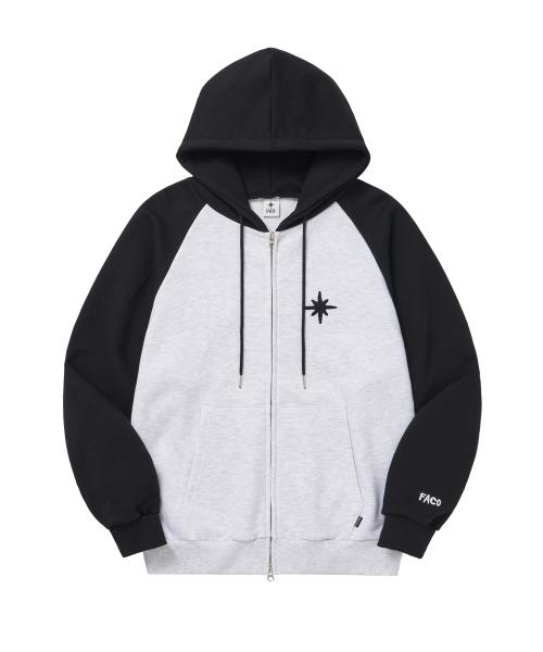FAVICON LOGO HOOD ZIPUP BLACK