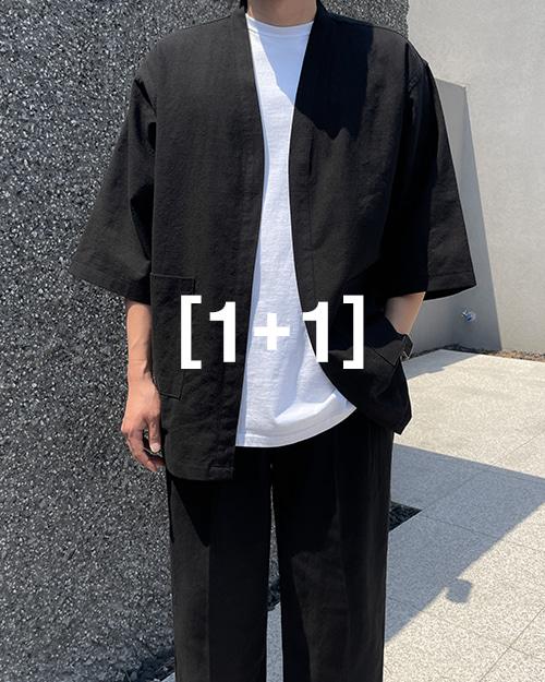 [1+1] 오버핏 린넨 7부 가디건