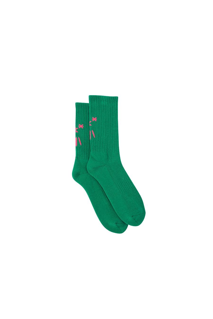 Star Crew Socks in Green