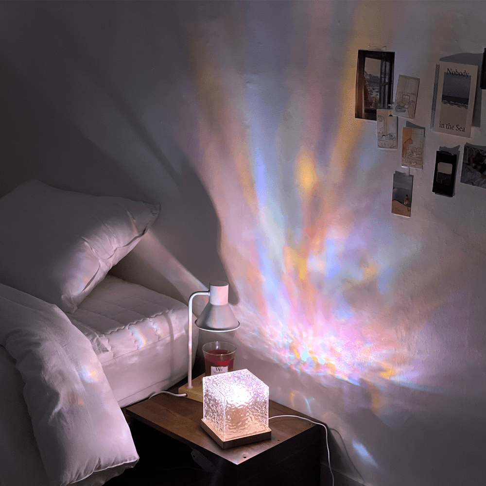 윤슬 오로라 바다 무드등 ver.2 [16색/6단 밝기 조절] 인테리어 물멍 조명 램프 이사 집들이 생일 자취 힐링 응원 선물