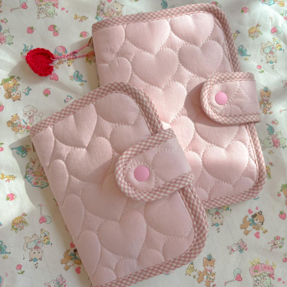 핑크하트 패브릭 다이어리 북커버 : 케이키북클럽