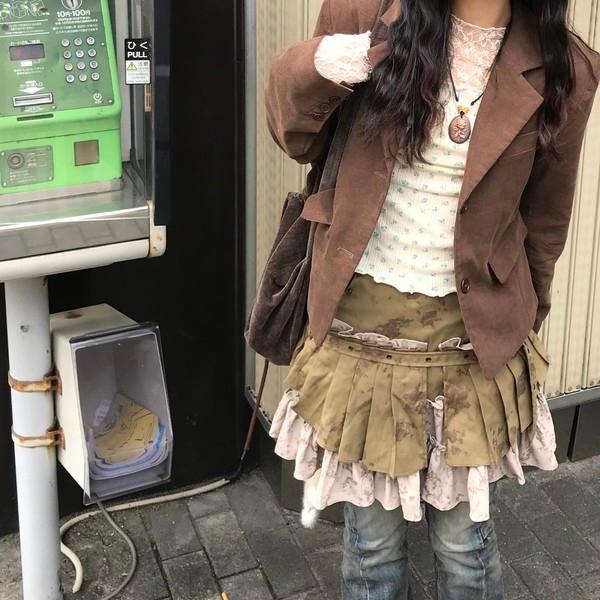 우롱 빈티지 스커트 ( oolong vintage skirt )