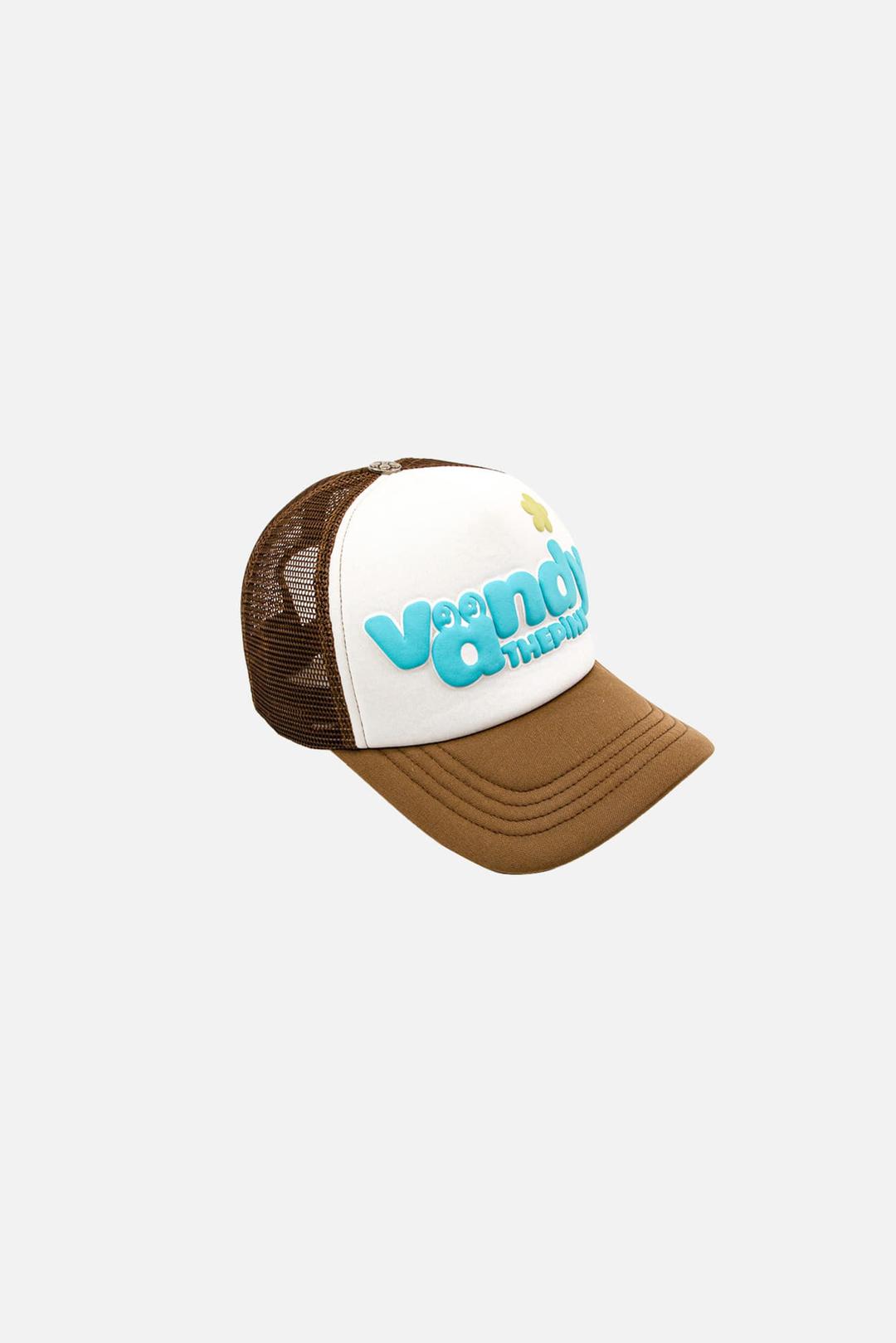 VANDY THE PINK VTP Pastel Trucker Hat "Brown/Blue\" 반디 더 핑크 VTP 파스텔 트러커 햇 \"브라운/블루\"
