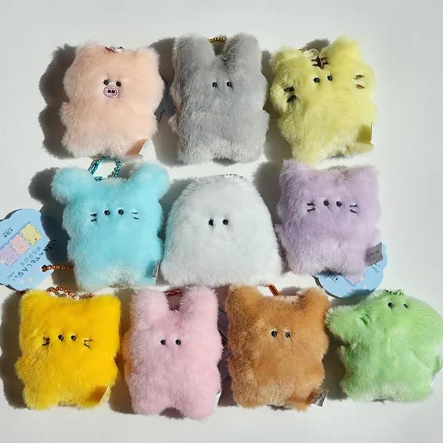 [이니셜 서비스] 폭닥폭닥 귀여운 미니인형키링 동물 인형 키링 에어팟 갤럭시버즈 키링 콩눈 인형 키링 곰돌이 토끼 고양이 악어 호랑이 인형 이니셜 커플 우정키링