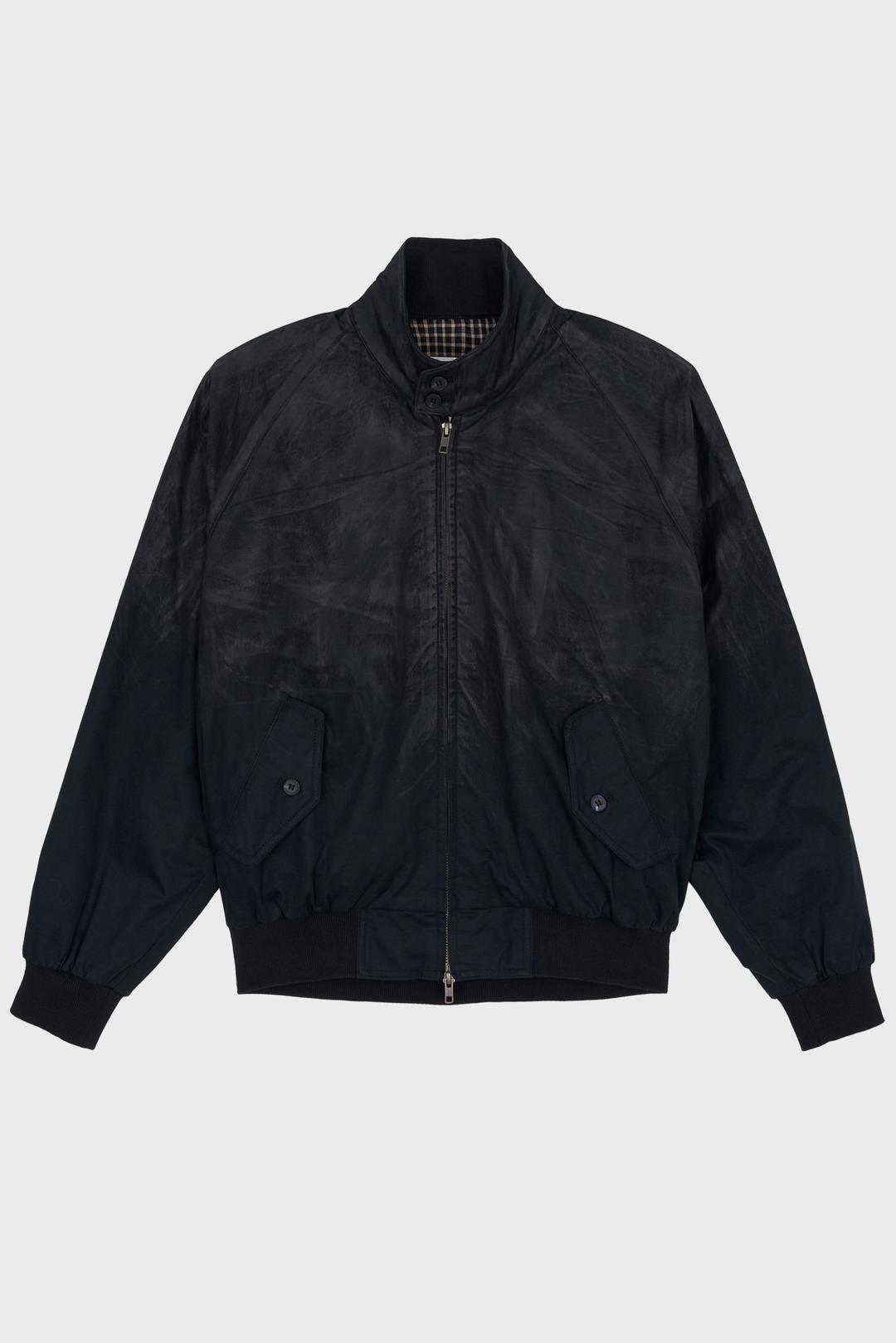 WAXED HARRINGTON JACKET BLACK