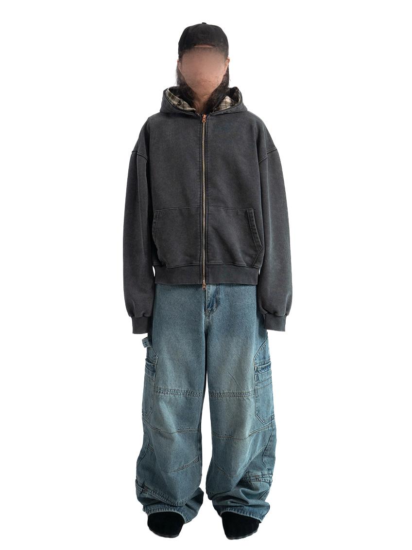 twig double hood zip-up