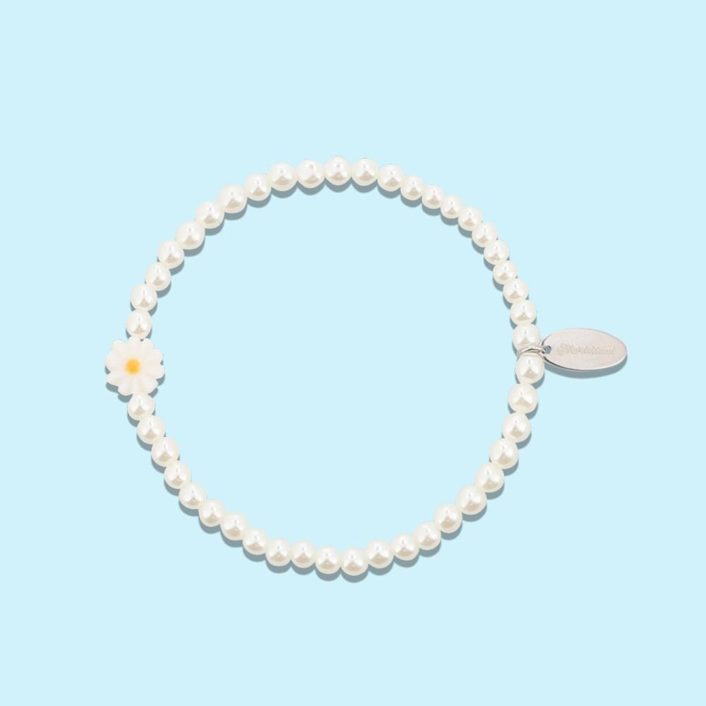 메리디아니 유기견 유기묘 후원팔찌 / 펄 데이지 비즈팔찌