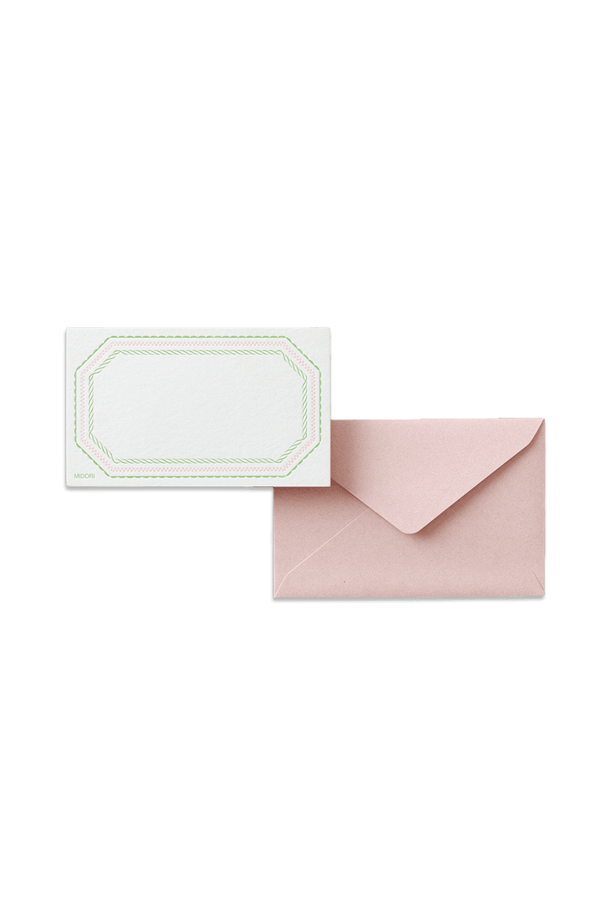 Letterpress Card Set Pink Frame