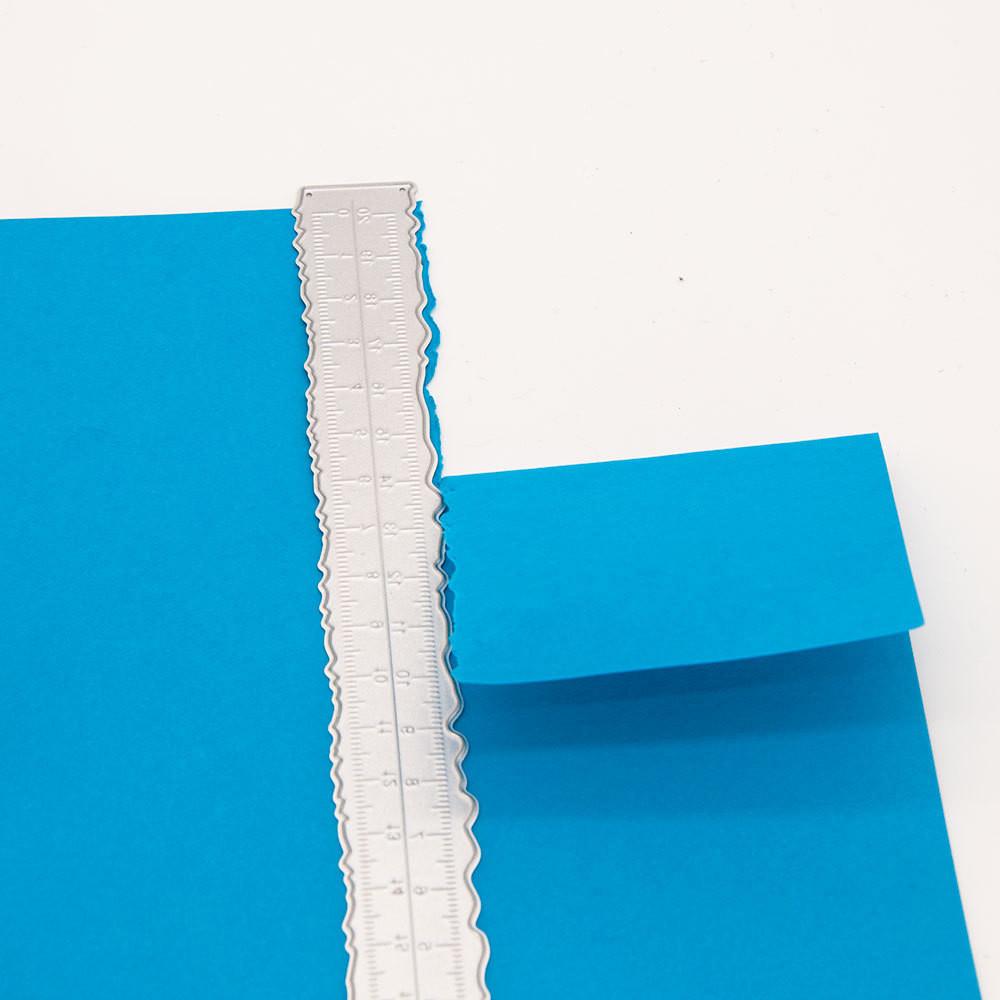 빈티지 다꾸 배경지 커팅 물결자 데클엣지 종이 찢기 컷팅다이