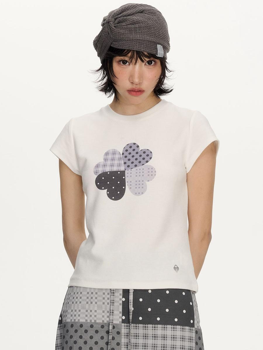 NECY STUDIO Love Clover Slim T-shirt