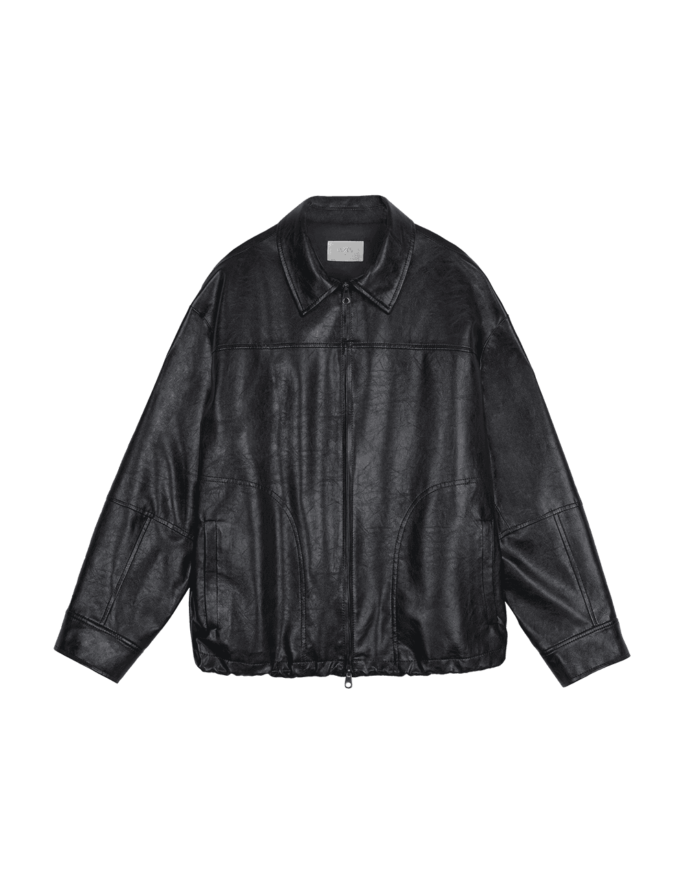 마튼 레더 점퍼 - 블랙