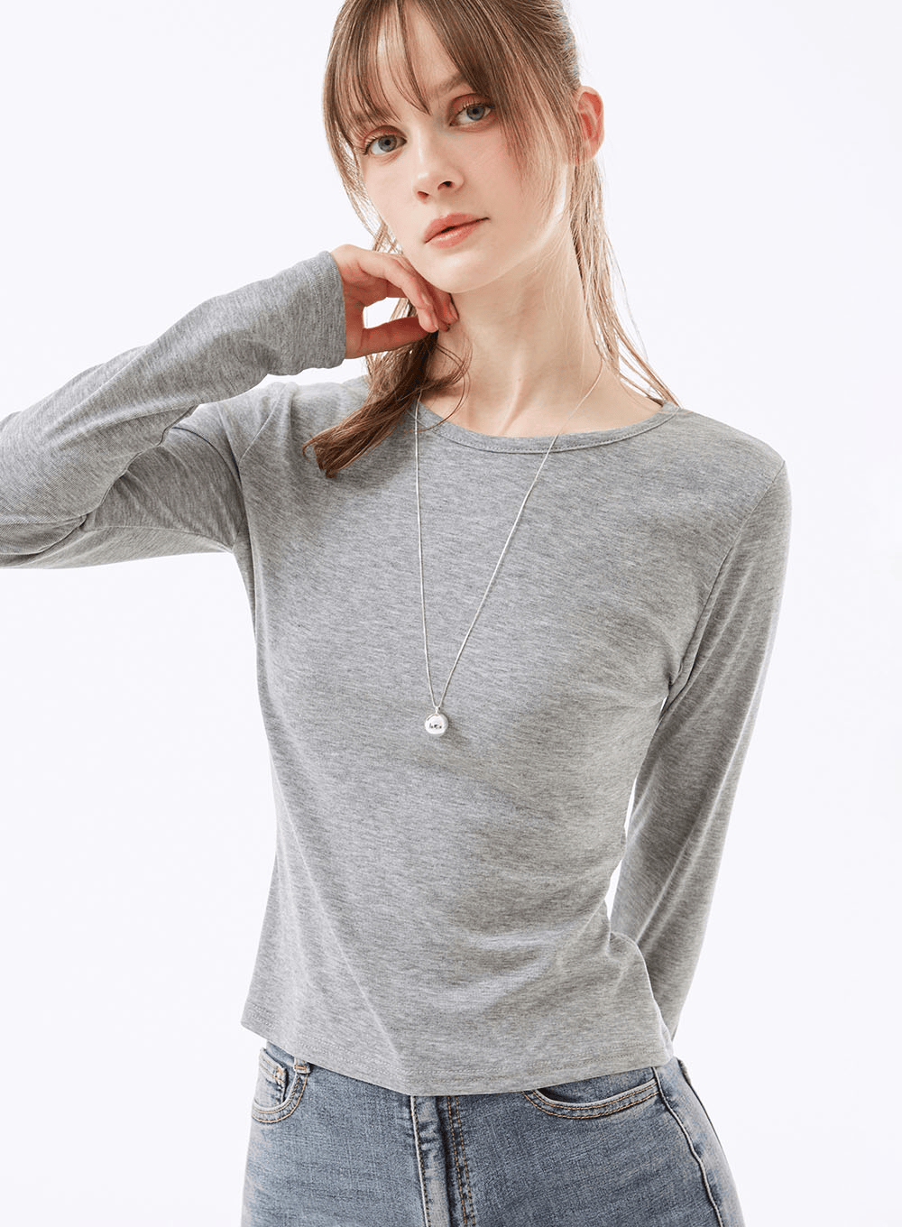 니브 베이직 라운드 긴팔티