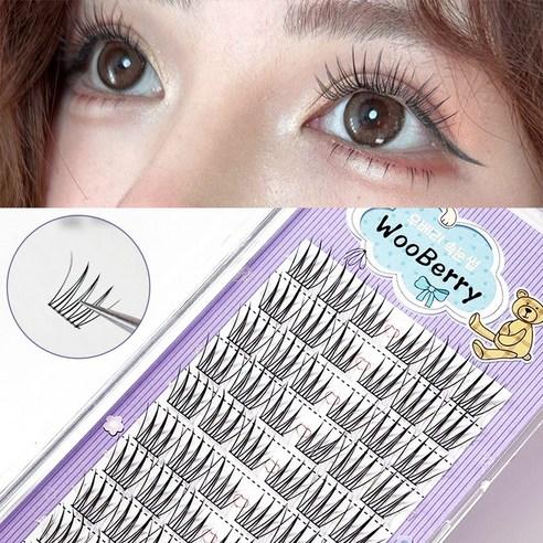 우베리 인조 가닥속눈썹 아이돌 포인트래쉬 A형 자연스러운 속눈썹연장 대용량 아이래쉬 10줄 60모, 1개 - 속눈썹관리 소품 | 쿠팡