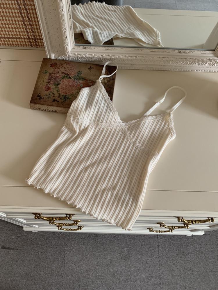 warm sleeveless 레이스 기모 나시