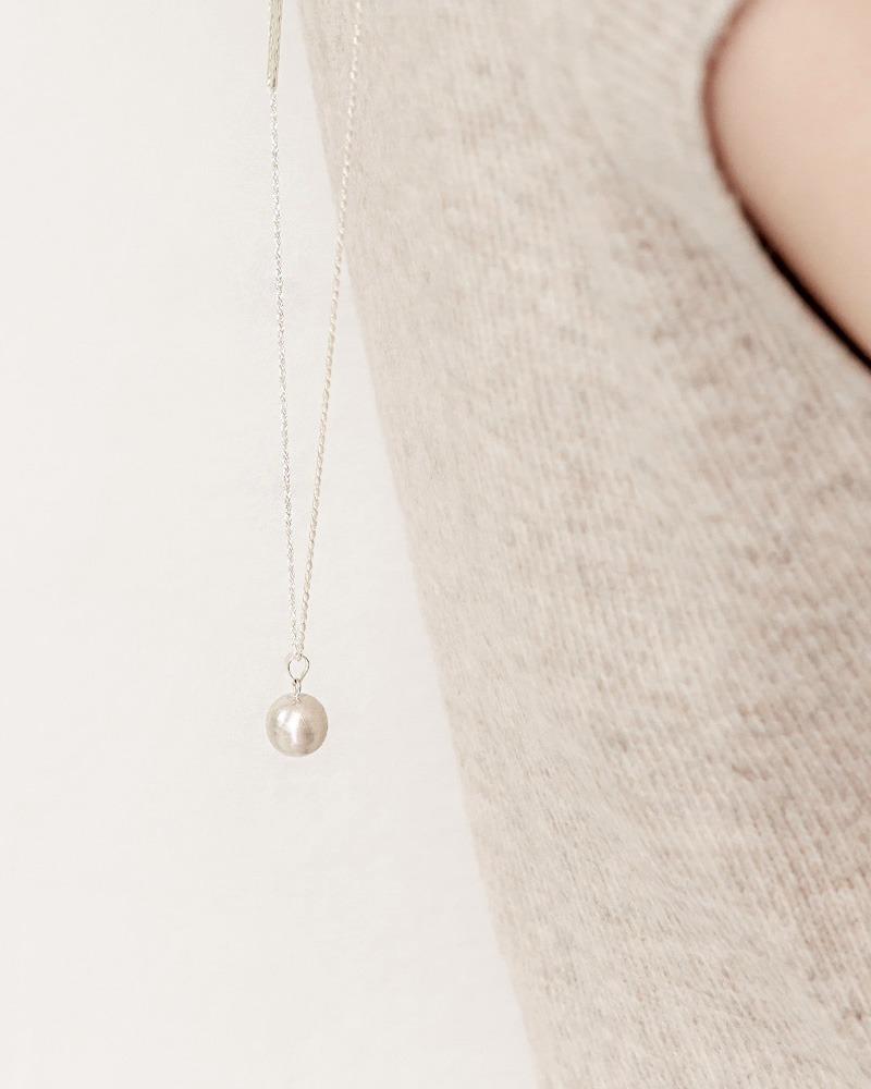 [Silver925]Rope Chain Ball Necklace 70cm (Long Ver.)