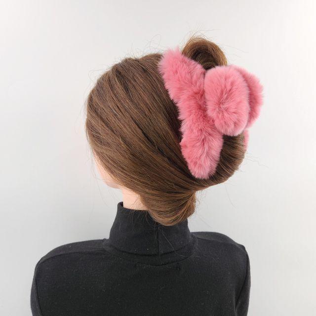 15cm 페이크퍼 올림머리 집게핀 털 헤어핀 아크릴1607