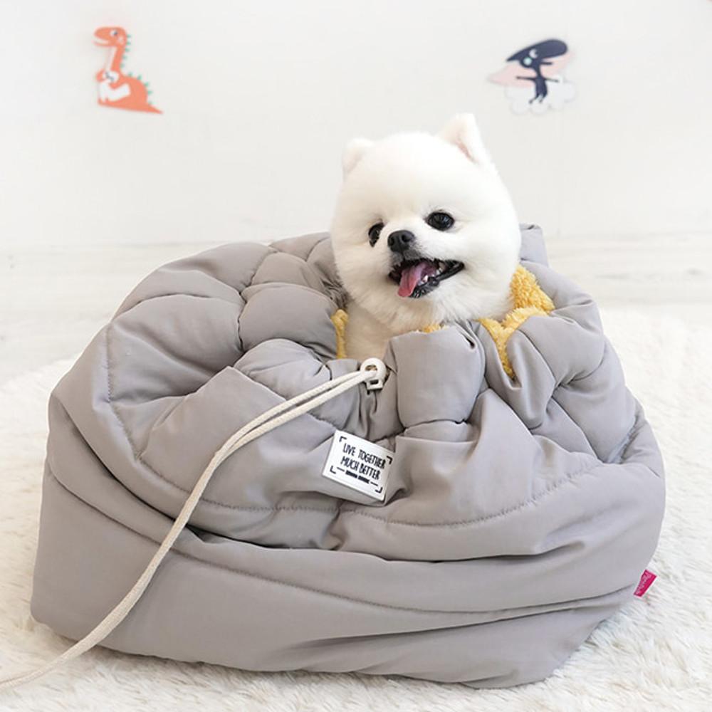 강아지 유모차쿠션 강아지캠핑 침낭 담요 이불 그레이s