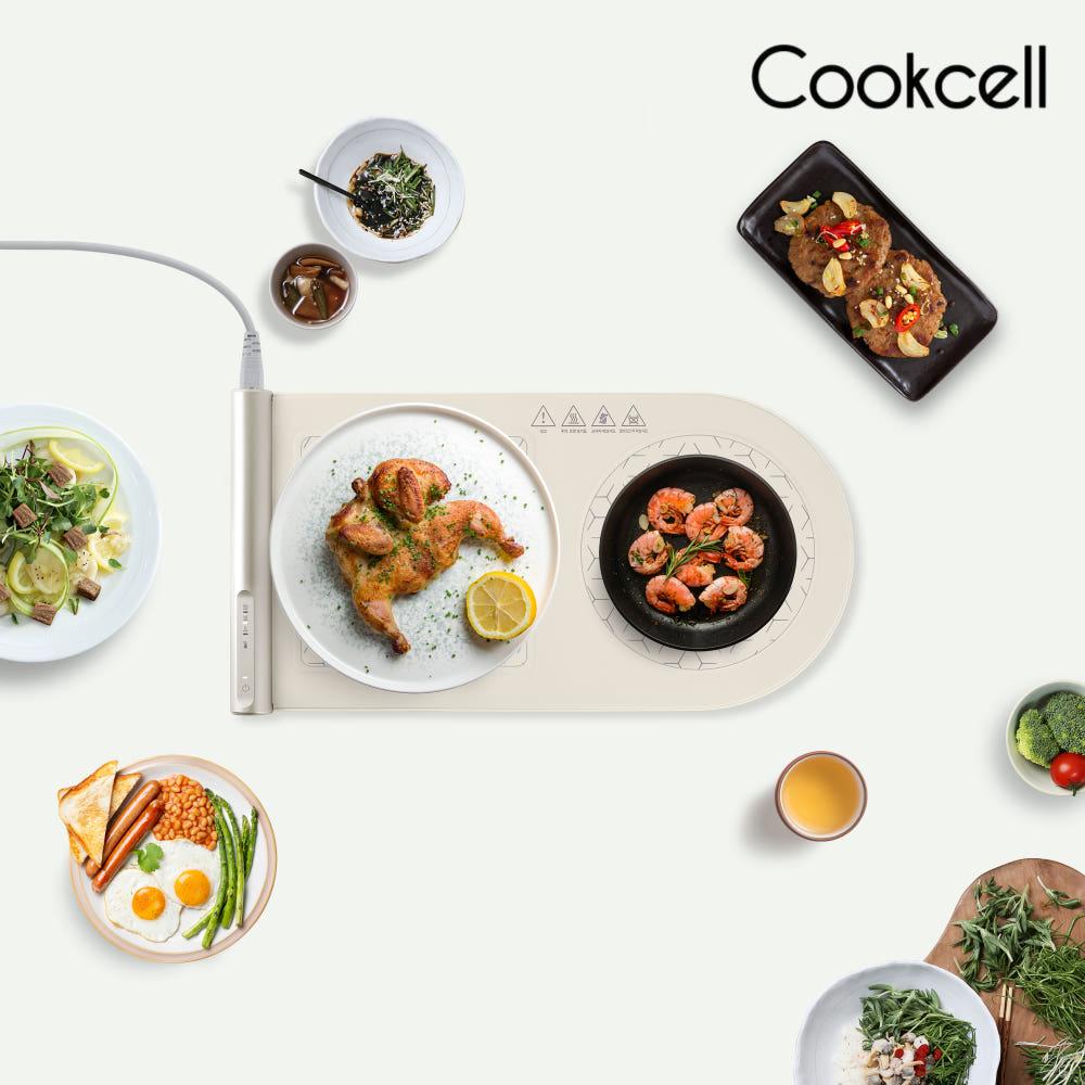 쿡셀 푸드워머 음식 보온기 매직 워머기 전기 보온 데우기 초슬림 실리콘 식탁 매트 2구