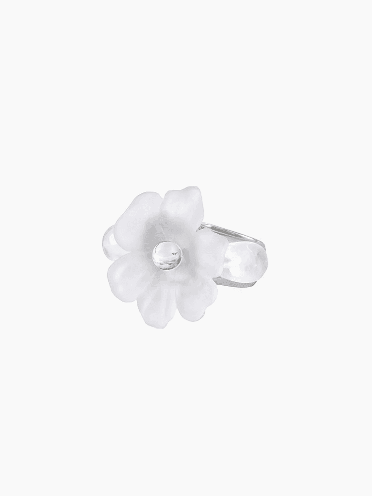 WHITE FLOWER RING 3  라 만소 화이트 플라워 링 3