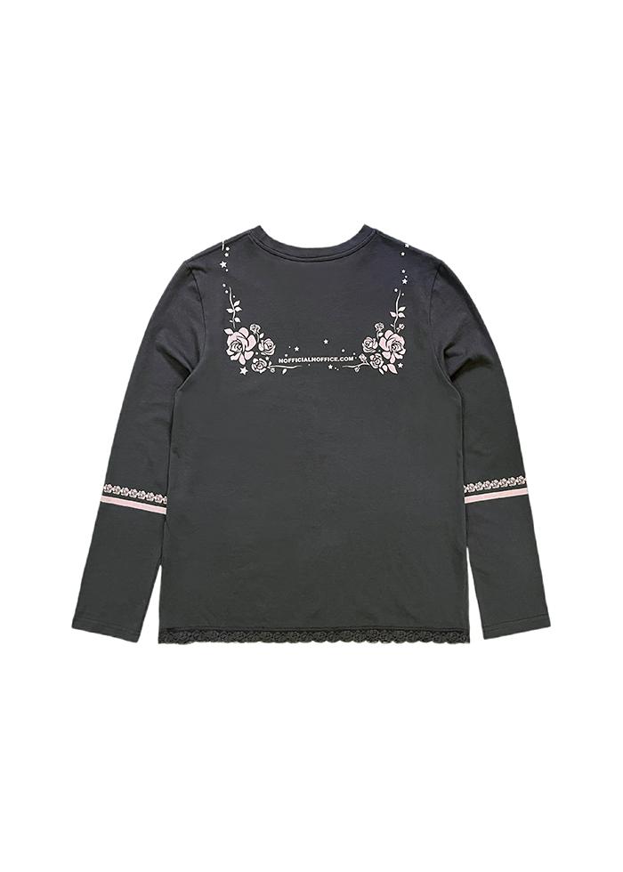 SAILOR COLLAR PRINTING T-SHIRT CHARCOAL