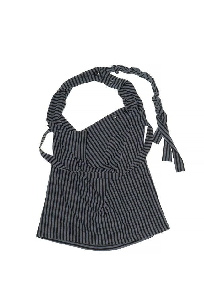 [JAESHIN] MULTI STRIPED HALTER TOP_GRAY