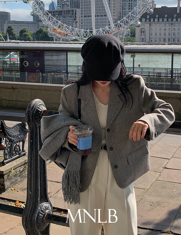 디어먼트 [단독] ❄️[울자켓/하객룩/겨울자켓/직진배송][MNLB] 런던 웰메이드 테일러드 싱글 울 하프 자켓
