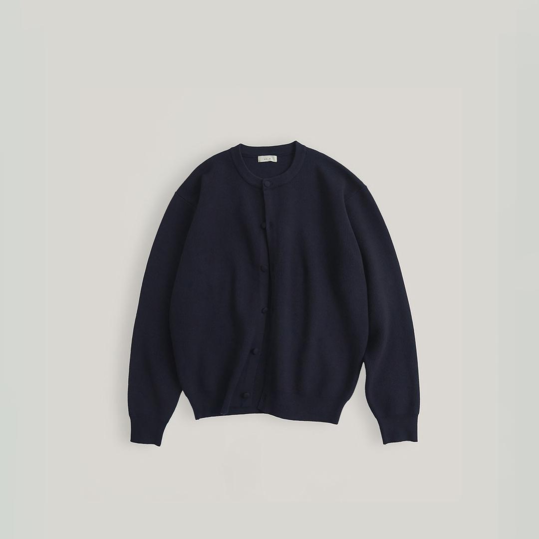 랩 버튼 라운드 가디건_Midnight Navy